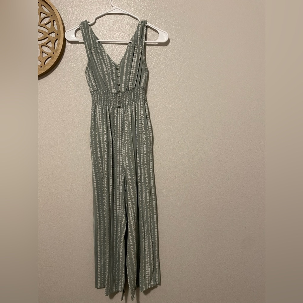 Green/white romper
